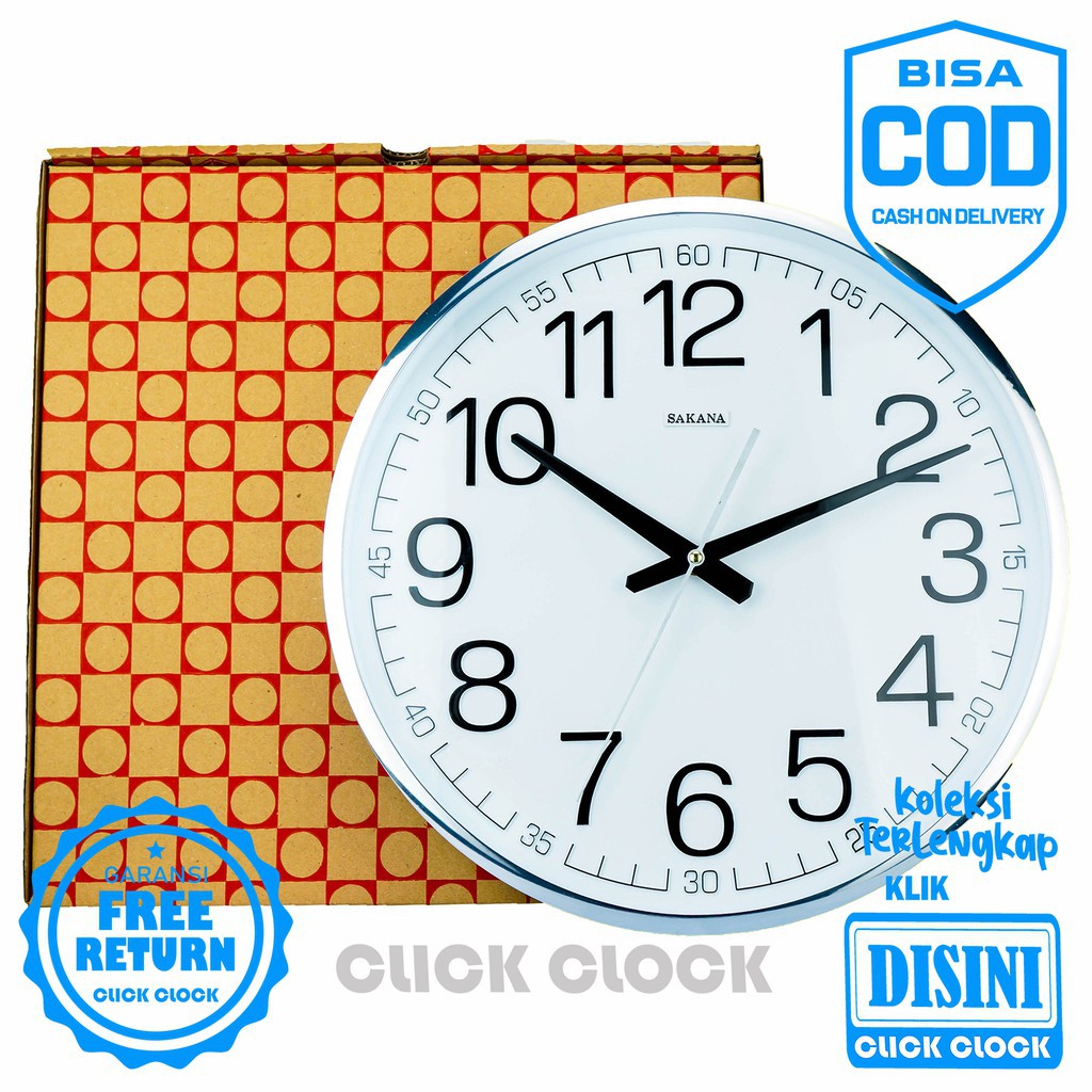 Jam Dinding Polos Dekorasi Rumah Bagus Wall Clock SAKANA 068N