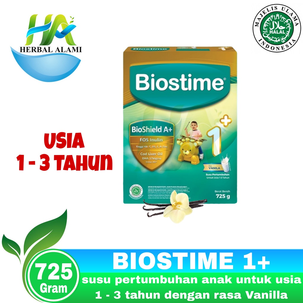 Biostime 1+ Vanilla 725gr - Susu Pertumbuhan Anak 1 - 3 tahun