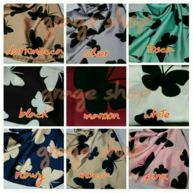 Kain royal silk original butterfly kupu-kupu