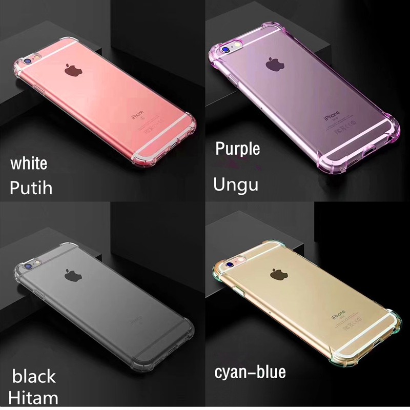 Casing Soft Case Bahan TPU + Serat Karbon Shockproof untuk iPhone 6 / 6S / 7 / 8 Plus
