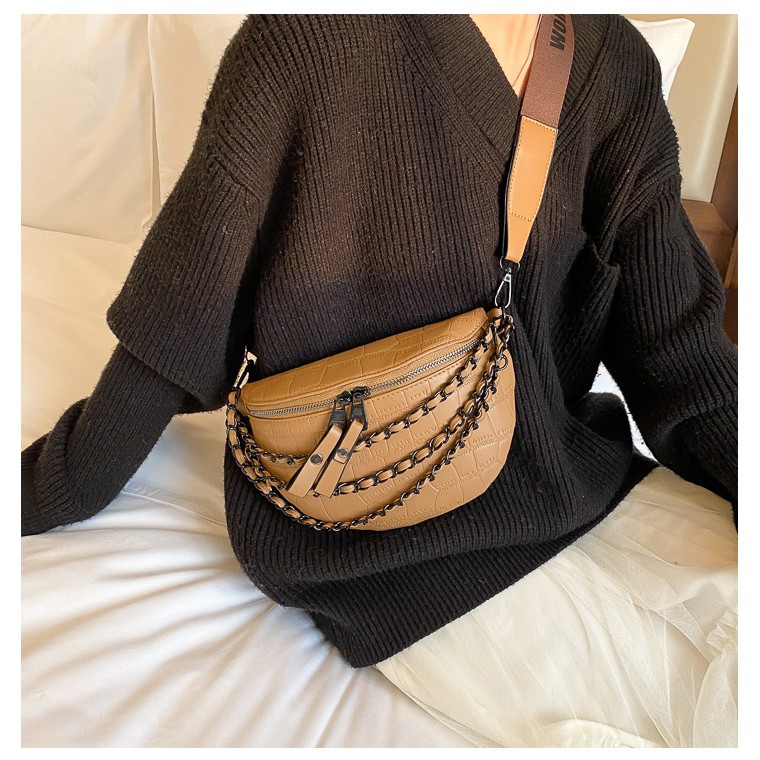 BJ15811 BLACK/BROWN/COFFEE/YELLOW - TAS PINGGANG WAISTBAG SLING BAG CROSSBODY IMPORT KULIT PU LEATHER TERMURAH TERLARIS BAGSTORE JAKARTA LT1423 CR7475 ELJ5811 BQ3195 GT1863