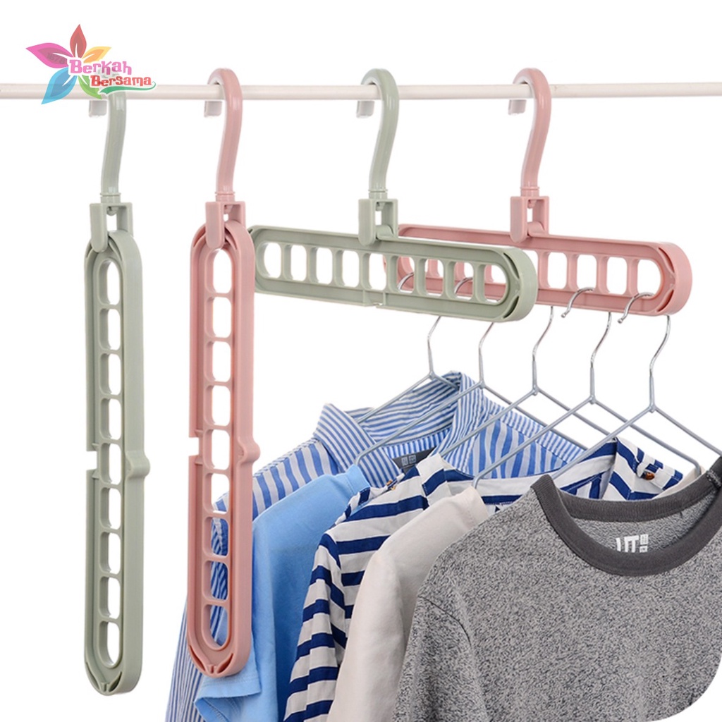 RT33 GANTUNGAN LEMARI BAJU PAKAIAN MAGIC HANGER INSTANT 9 IN 1 JEMURAN LAUNDRY ANTI KARAT MULTIFUNGSI SERBAGUNA BB6015