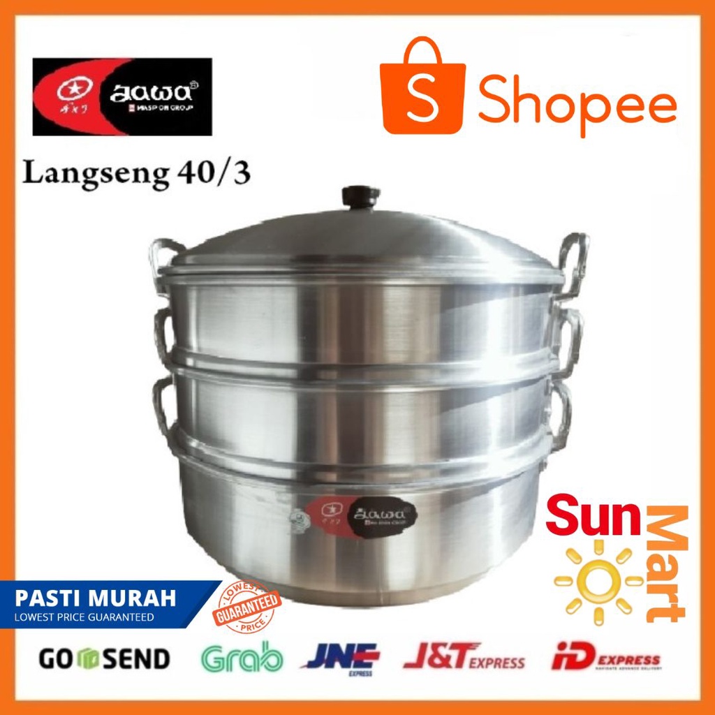 Langseng Jawa Alluminium 40 Cm Susun 3