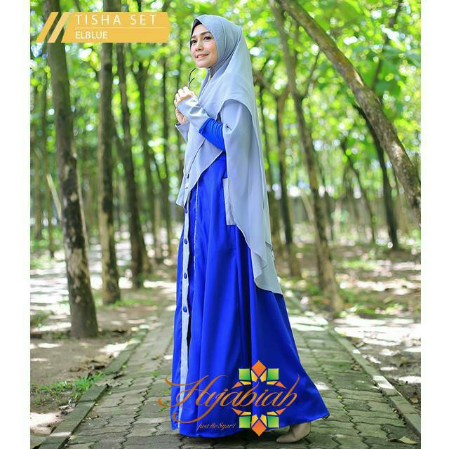 Gamis Set Syari Tisha Set El Blue by Hijabiah