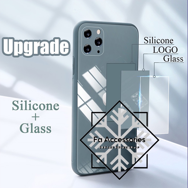 SOFT CASE CASING SILICONE FOR IPHONE 7 7PLUS 8 8PLUS PLUS SE 3 5G 2020 2022 SOFTCASE WITH LOGO TEMPERED GLASS