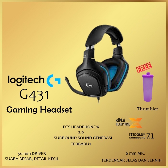 Logitech G431 7.1 Surround Sound Gaming Headset with DTS Headphone