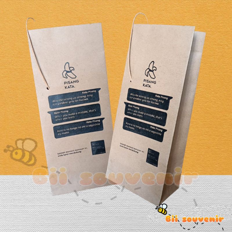 

TAS KERTAS SABLON UKURAN 7X12X28, PAPER BAG CUSTOM COKLAT