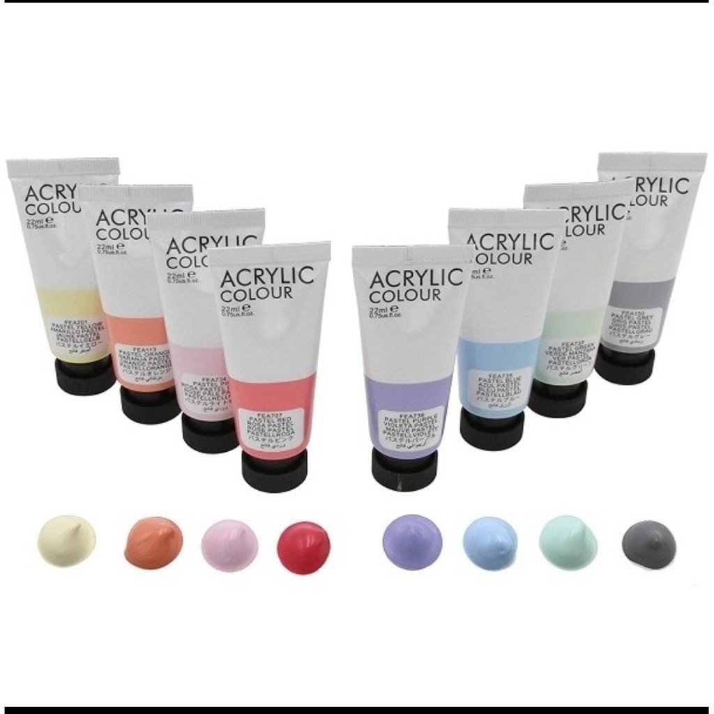 

RK art ranger 8x22ml cat acrilic set pastel