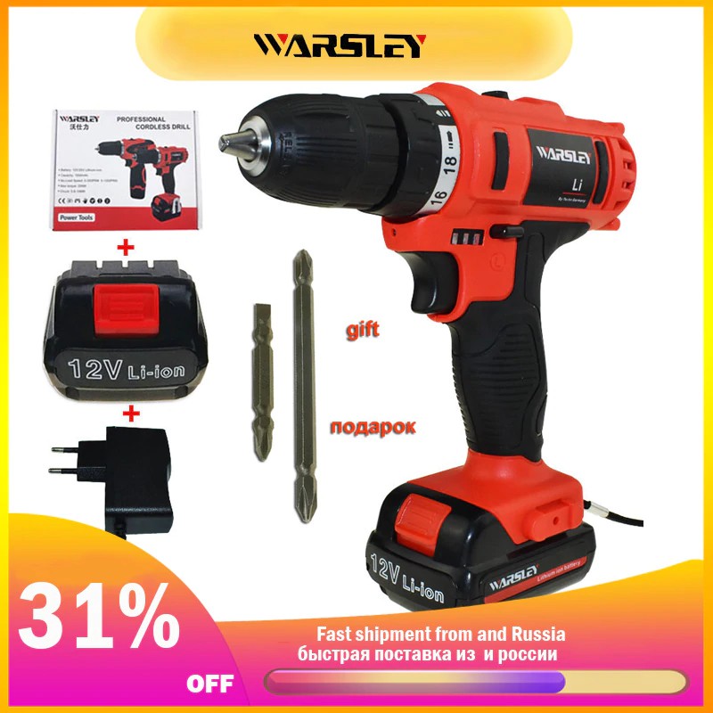 12v Cordless Drill Electric Drill Electric Tools Mini Electric Drilling Eu Plug Battery Drill