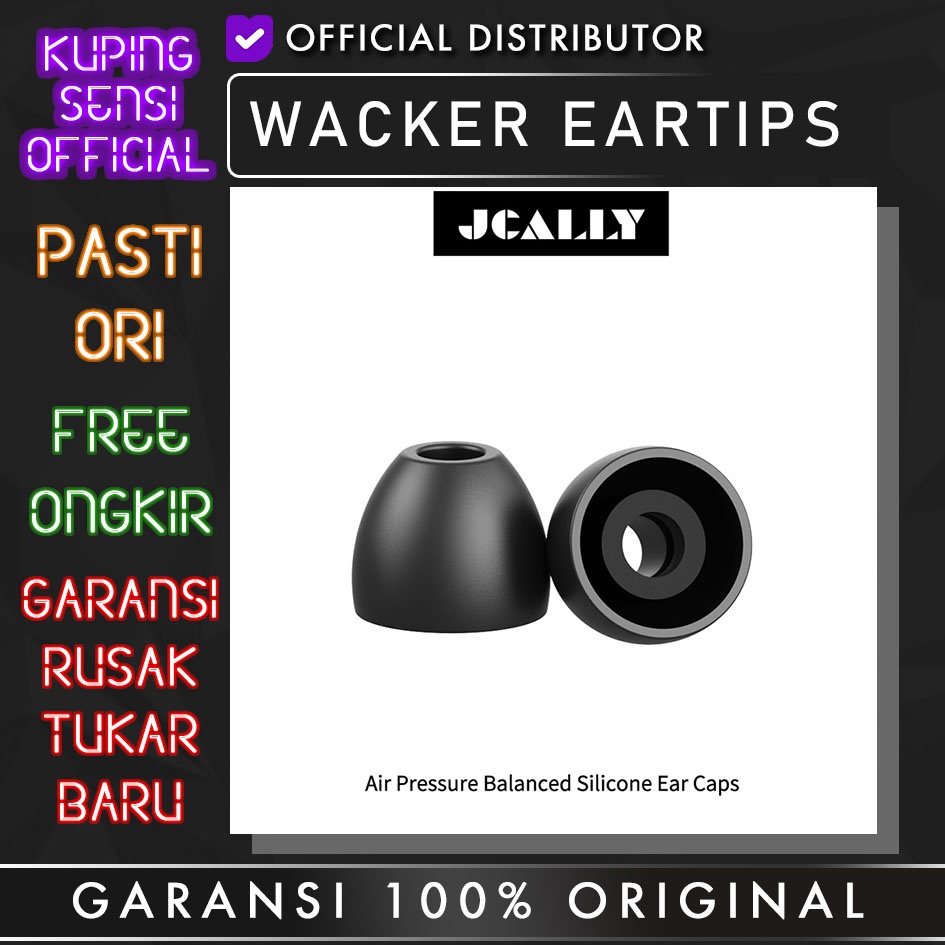 3 Pairs Jcally Wacker Eartips 3 pasang S M L