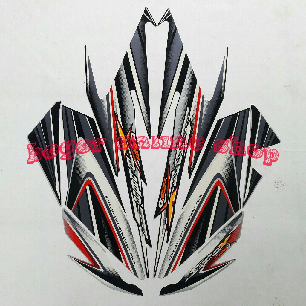 stiker motor supra x 125d 2006 hitam-silver
