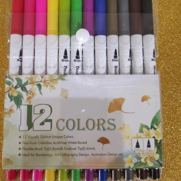 

Telah Hadir.. Dual brush pen Brush pen mirip joyko set isi 12