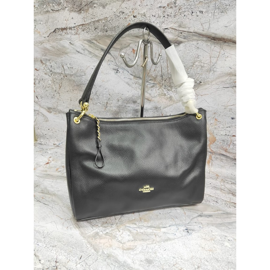 COACH MIA SHOULDER BAG BLACK LEATHER