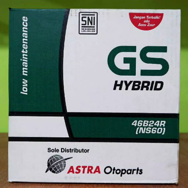 Aki Accu NS60 GS Astra hybrid lansung pakai Avanza xenia Terios Rush carry dll