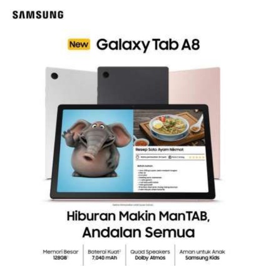 Samsung Galaxy Tab A8 LTE 4/128GB Garansi Resmi Samsung
