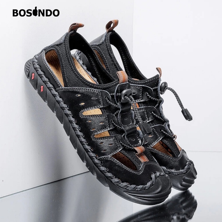 BOSINDO✔ B-42 sepatu sneakers pria kulit asli Type B42/sendal pria kulit asli Sepatu Pria Tren Fashion Sepatu Kasual Sepatu Pantai-Sepatu Pria Kasual ASLI IMPORT 100%Original-FREE BOX Merk BOSINDO ASLI-Bisa Bayar Ditempat[COD]