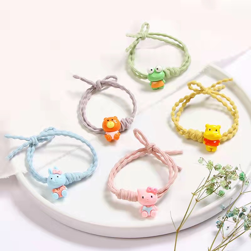 IKATAN RAMBUT KOREA IMPORT / IKAT RAMBUT KARET MOTIF KOREA STYLE / AKSESORIS RAMBUT KOREA / KARET GELANG RAMBUT-I.R - #11 RANDOM