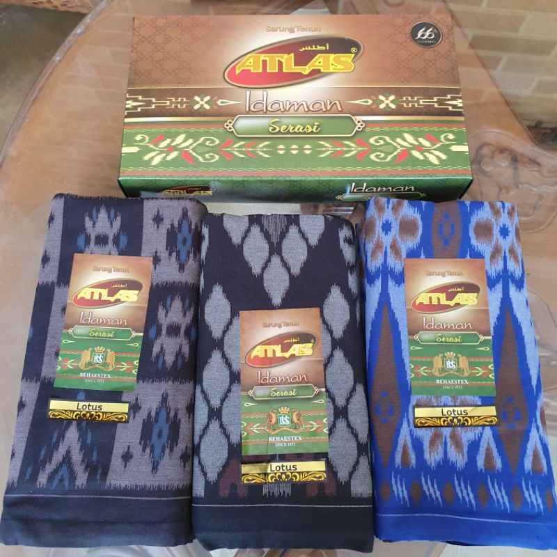 SARUNG ATLAS IDAMAN SERASI MOTIF LOTUS (TEEBARU)
