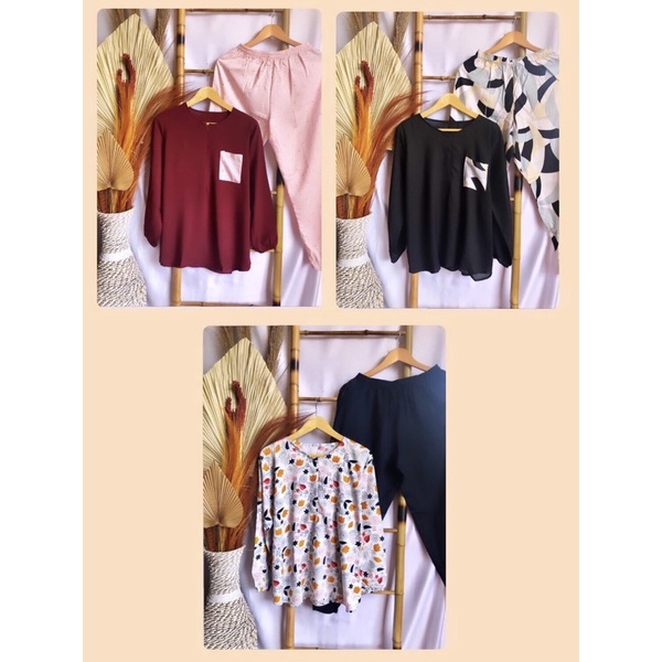 Baby doll rayon lengan panjang busui