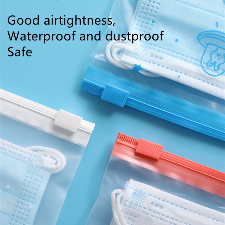 Portable Face Mask Storage Sealed Packing Dust-proof Vacuum Zipper Packing Bag