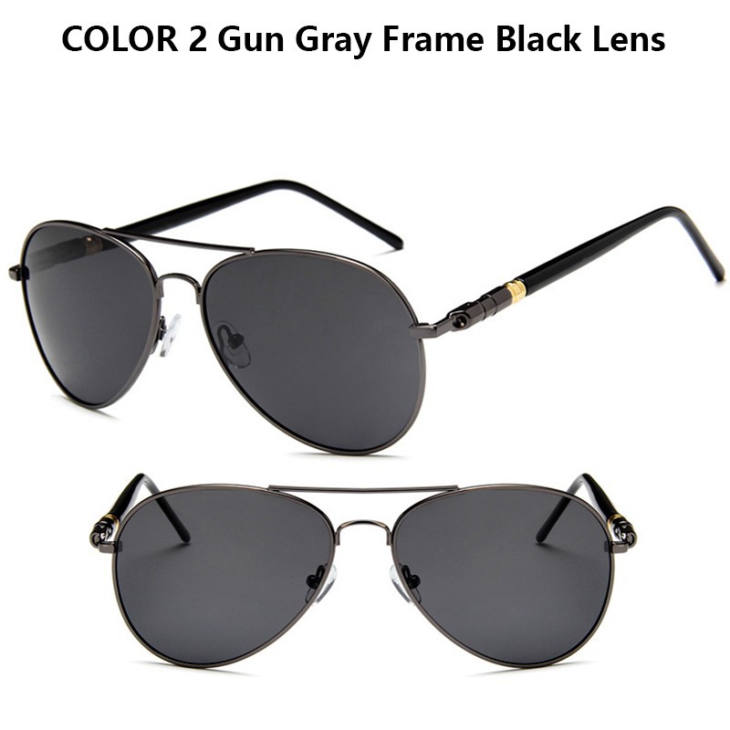 (YUZHU) Bayar Di Tempat Kacamata Hitam Aviator Klasik Lensa Polarized Frame Metal untuk Pria