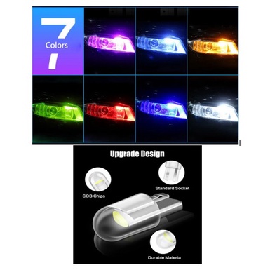 LED T10 Bulb W5W Full Glass Kaca Resin 360 Lampu Senja Sein Mobil Motor COB 12V