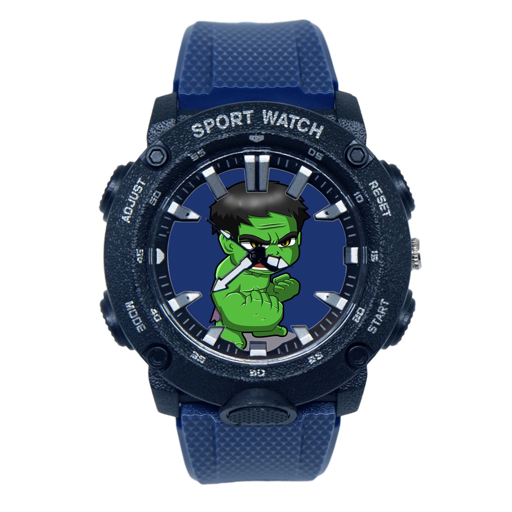 Jam Tangan Sport Anak Karakter Hulk Anti Air Model Terbaru