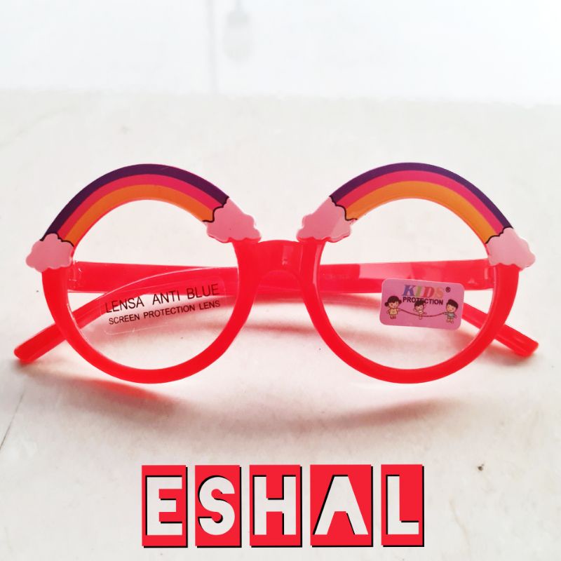 Kacamata Anak Anti Radiasi model Pelangi / Rainbow sunglasses anak perempuan keren-Merah