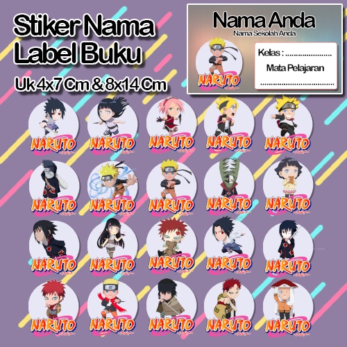 

Stiker naruto sasuke kakasi gara boruto animasi anime kartun Karakter Lucu Custom Lebel Nama cromo murah 20 Varian berbeda Sticker Pelajaran Mapel buku anak sekolah No 10