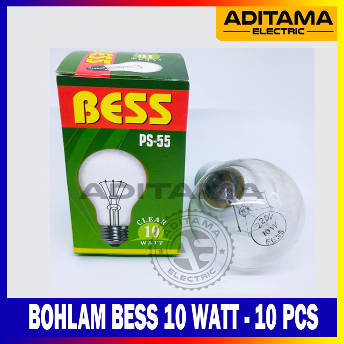 PAKET ISI 10 PCS LAMPU PIJAR BOHLAM BESS 10 WATT 10WATT 10W