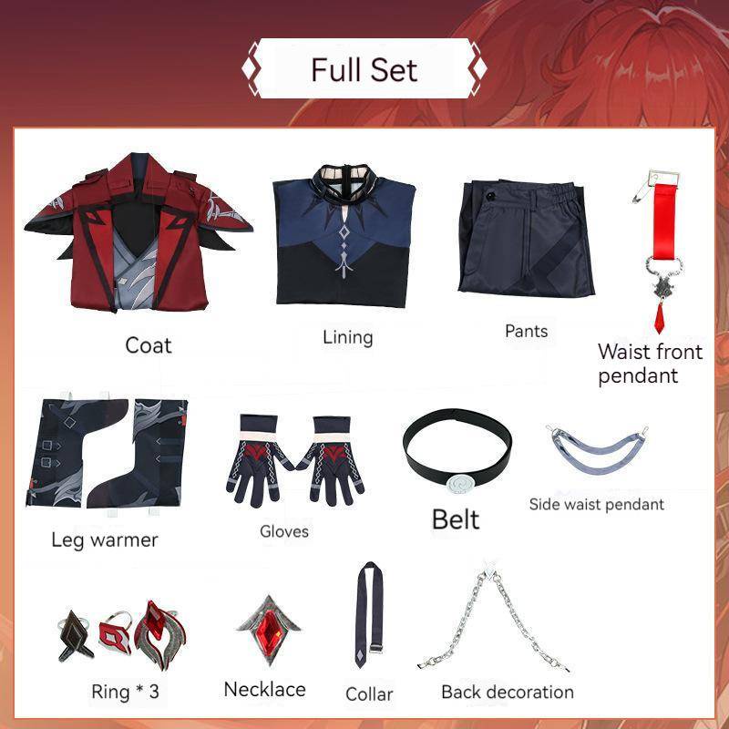 【Wetrose】Genshin Impact Red Dead of Night The New Diluc Skin Cosplay Male Man Costume Set