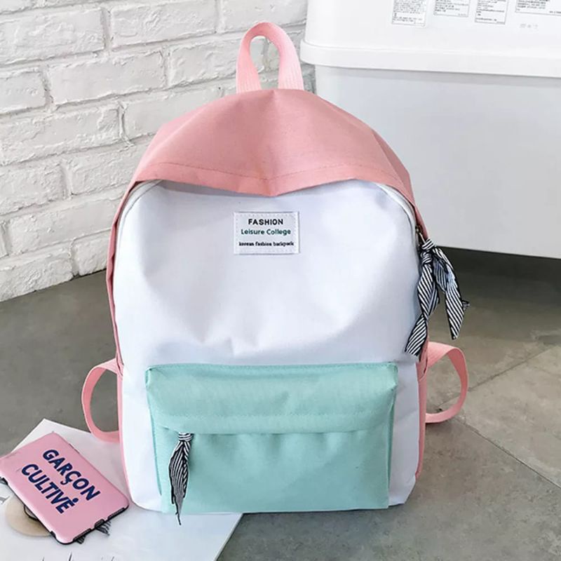 NF Wey - Ransel backpack tas sekolah tas fashion korea lokal-Pink