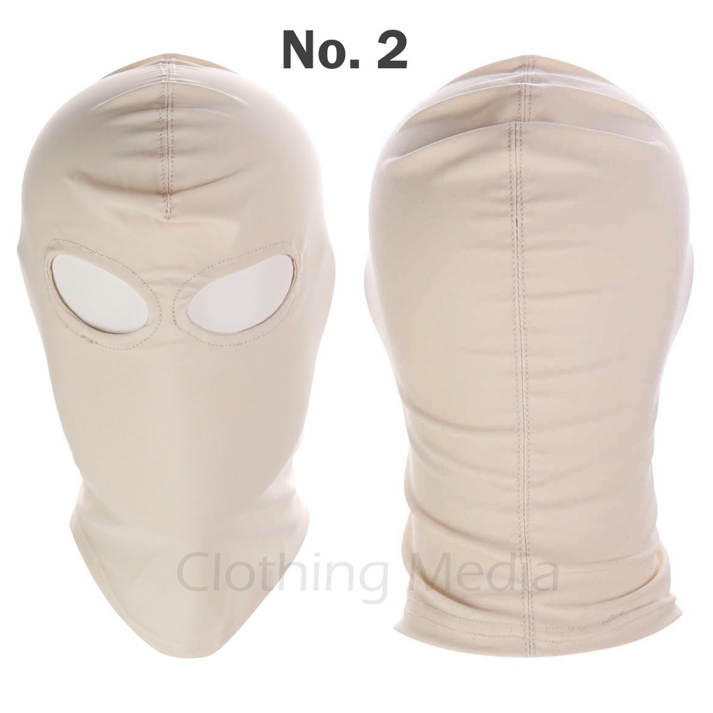 Hood Spandex Warna Kulit Topeng Cosplay Mask Blindfold Elastis Penutup Kepala