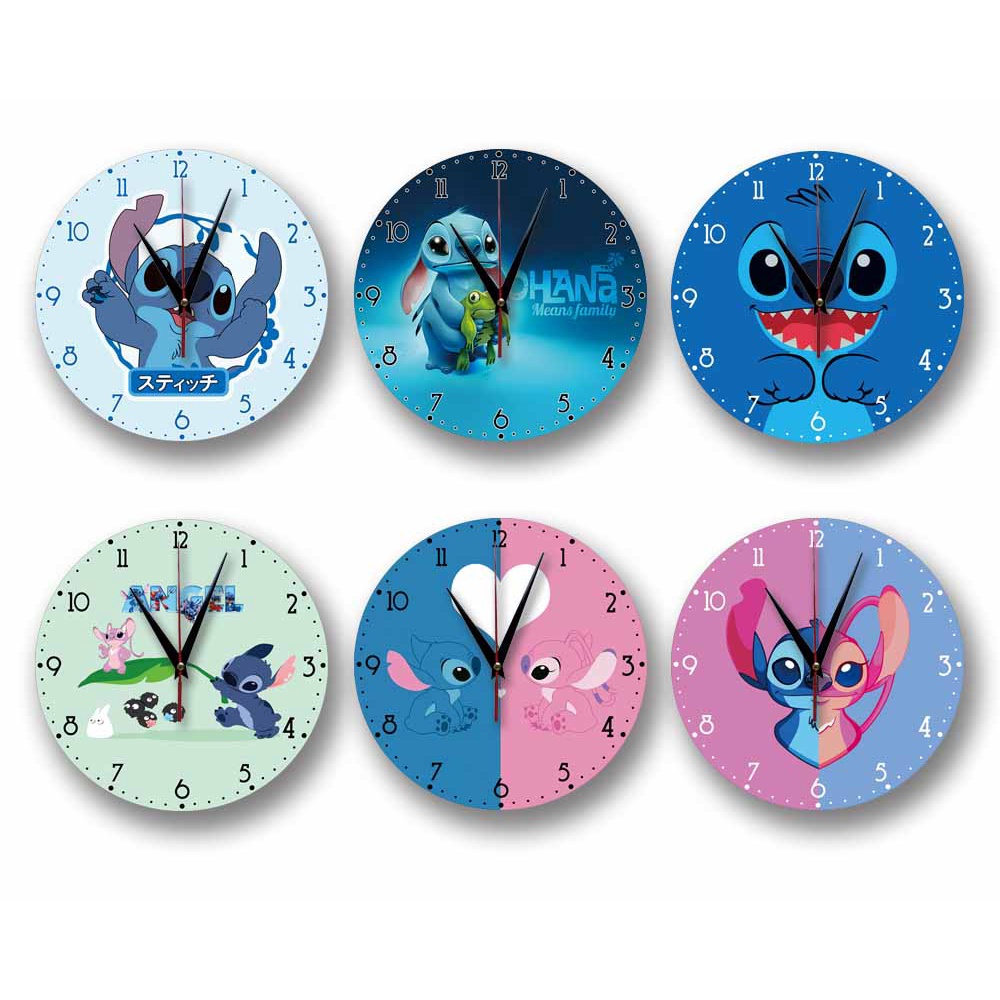 JAM DINDING KAYU KARAKTER STICH LUCU UNIK KAYU