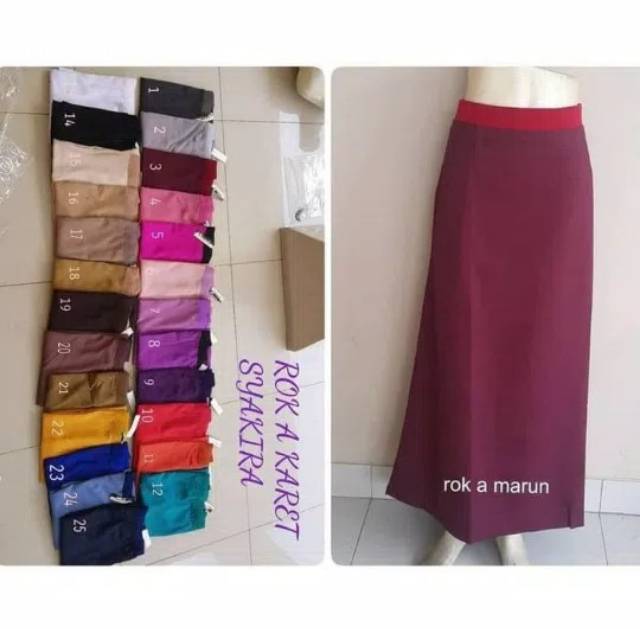 Rok pola A pinggang karet syakira collection rok kerja rok pns