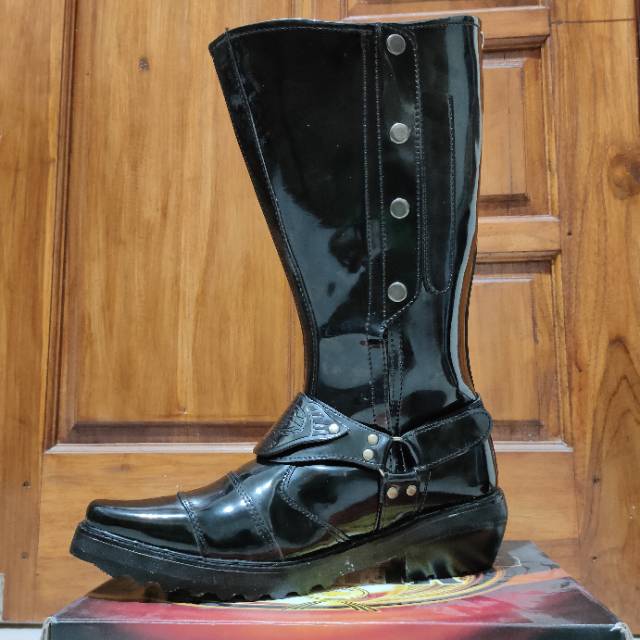 Mandiens  Sepatu Tunggang Kilap Gesper Untuk Polisi DISHUB LLAJ PATWAL POLPP
