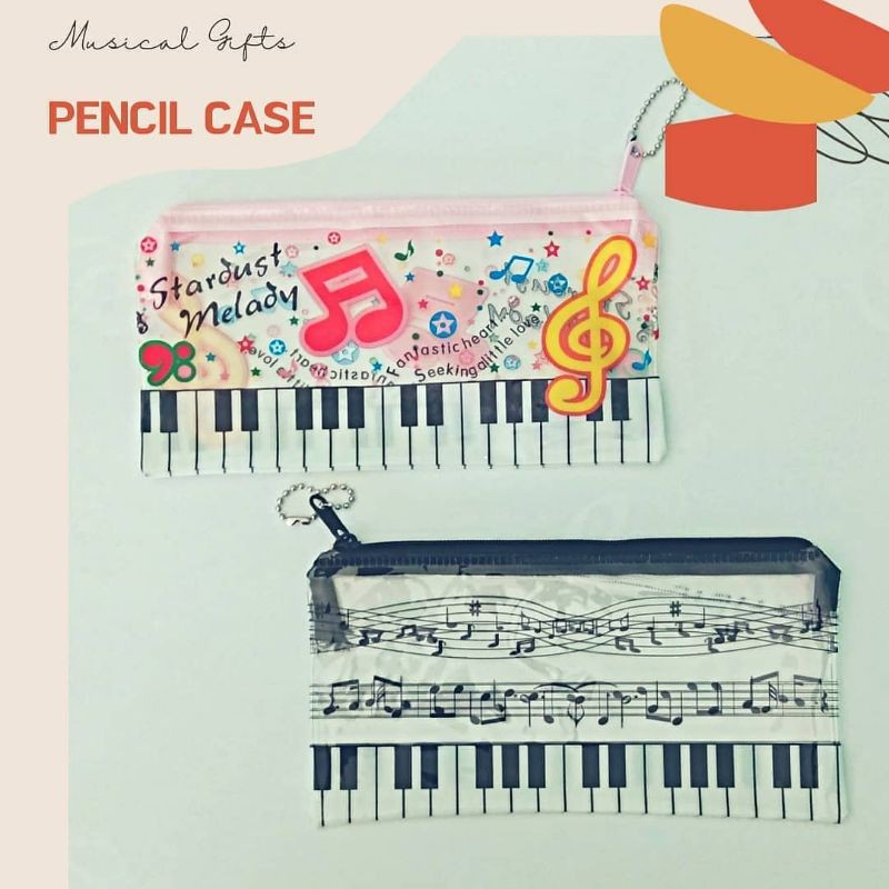 

pencil case, tempat pensil motif musik, tempat pensil, kotak pensil