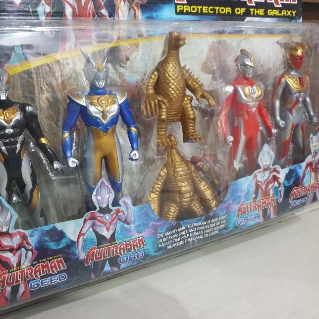 BHA mainan ultraman dx geed orb ginga 4 pcs figur robot ultraman - 4 pcs figur .