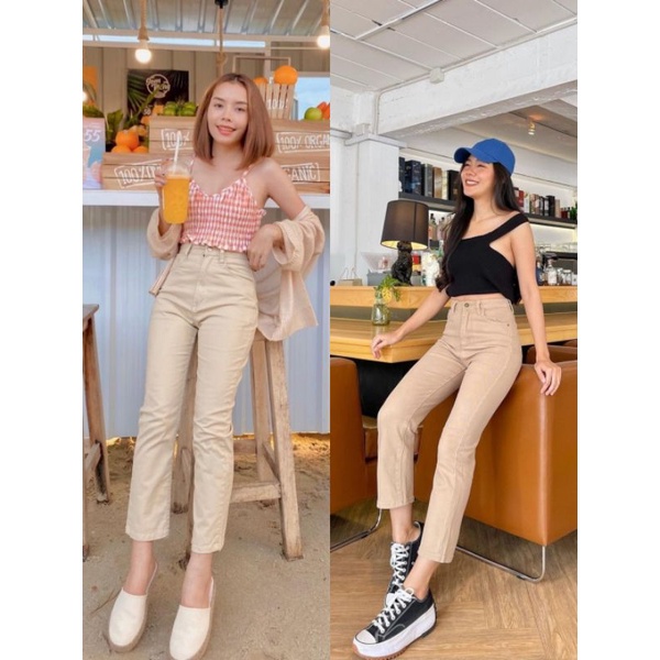 (27-34) CREAM BOYFRIEND JEANS / KHAKI BOYFRIEND JEANS / LATTE BOYFRIEND JEANS BASIC BOYFRIEND JEANS / BOYFRIEND JEANS WANITA CEWEK