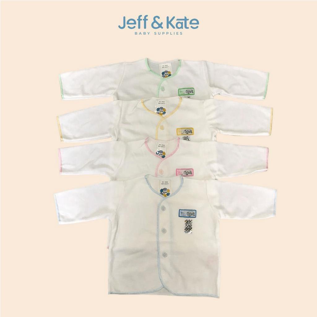 Baju Nova Kancing Panjang Bayi 0-3 bulan Newborn White Series (1pcs)