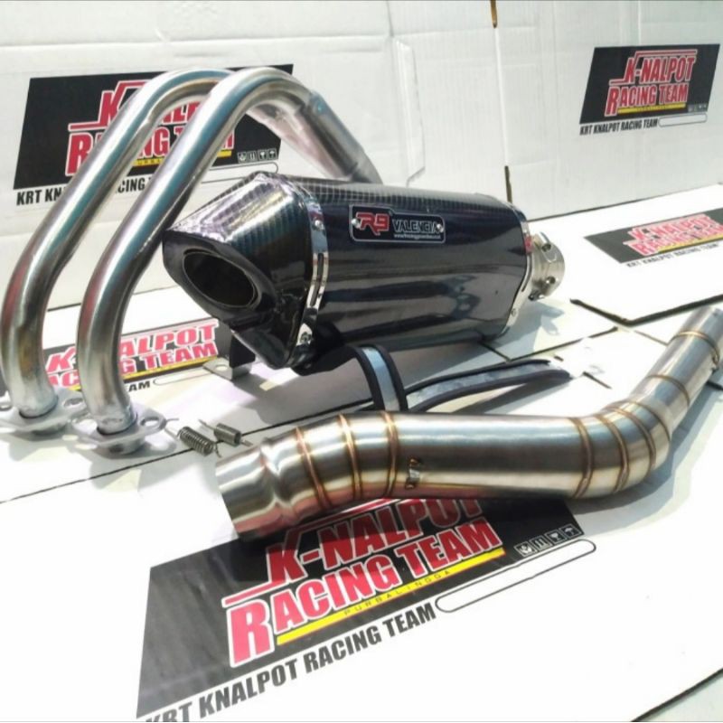 KNALPOT R9 VALENCIA NINJA 250 4TAK KARBU INJEK RACING TERLARIS