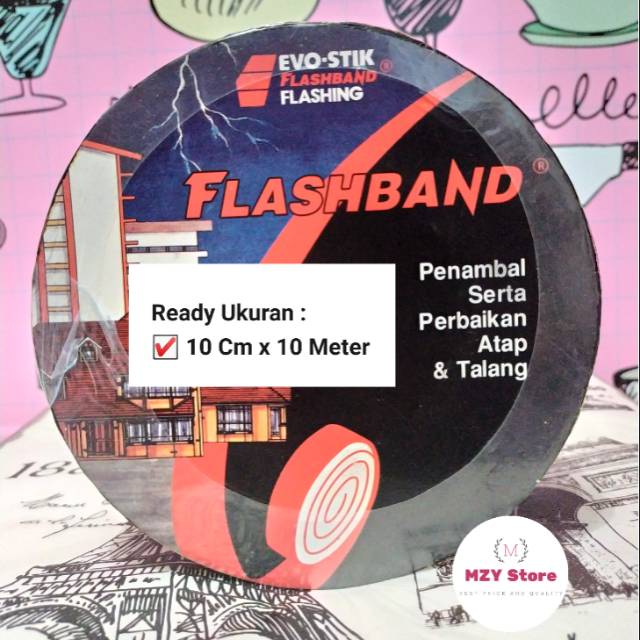 Flashband Lem Atap Bocor 10 Cm x 10 M Lakban Seng Asbes Anti Bocor Penambal Atap