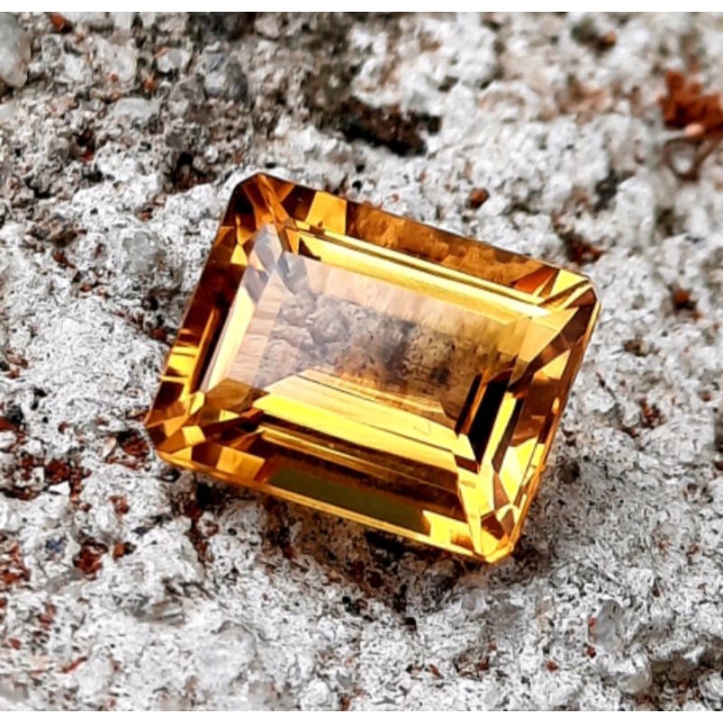 Batu Natural Citrine Asli Kotak Cutting