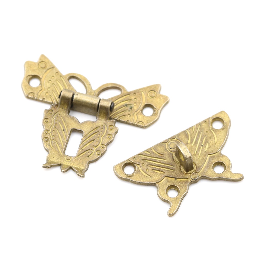 (Home Queen) Kunci Pengait Kotak Kayu retro Chic Butterfly Latch