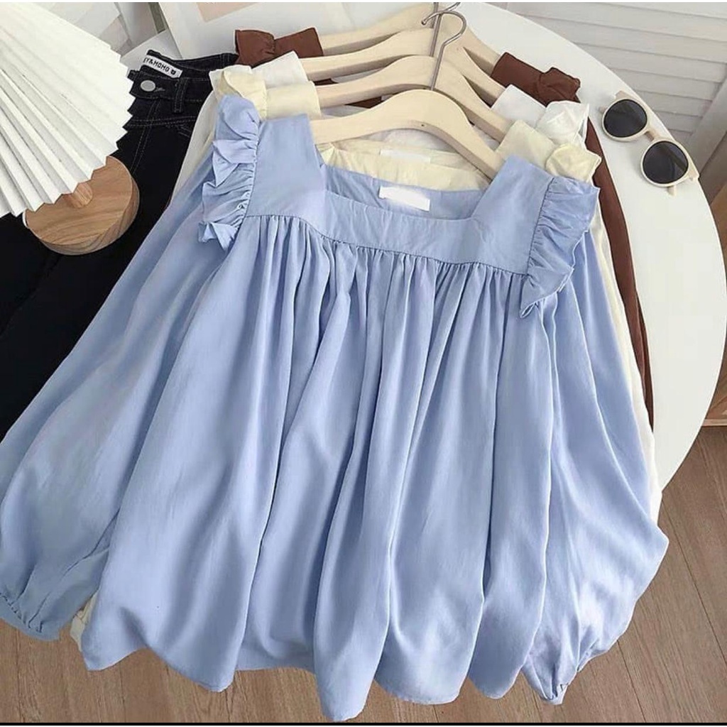 Mirna blouse - Bayar di Tempat - GBHB-  baju atasan wanita terbaru 2020 - Blus Hits Selebgram Kekini