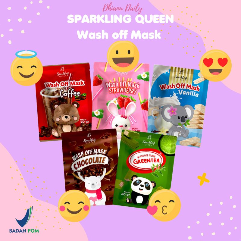 Jual Dist Resmi Masker Wajah Organik Wash Off Mask Sparkling Queen Bpom Shopee Indonesia