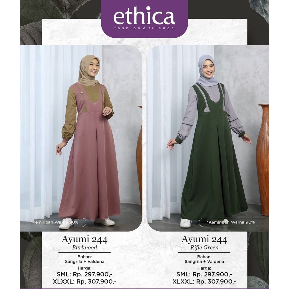 BISA COD - Gamis Katun Original ETHICA AYUMI 244 RIFLE GREEN - BURLWOOD