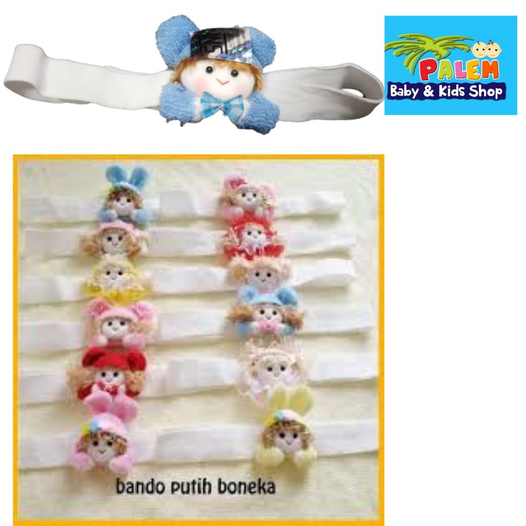 eeru baby bandana baby putih boneka usia 0+/bando bayi/111736