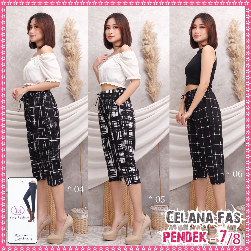 [GROSIR] Celana Zahra 7/8 pendek Import Terbaru / celana fashion wanita import / celana kotak wanita