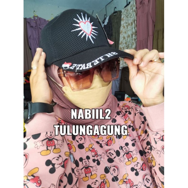 topi bordir SH teratai topi sh